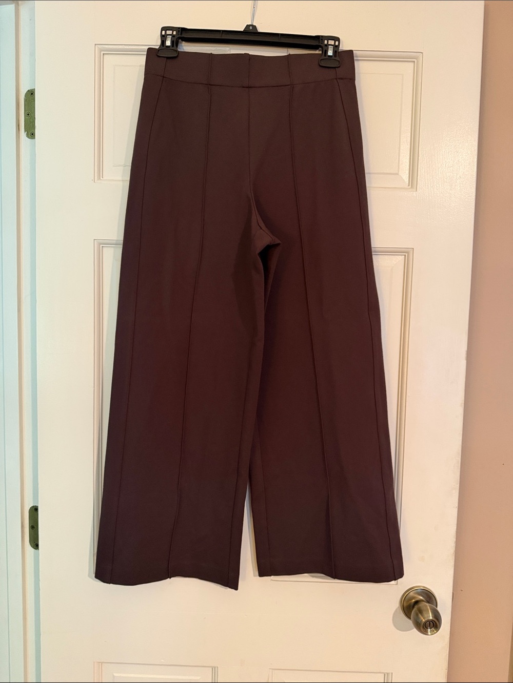 Women's Wide-Leg Cropped Ponte Pants in Deep Brown